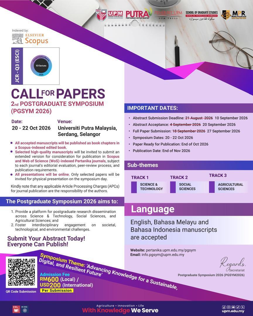 2nd Postgraduate Symposium 2026 call for papers poster